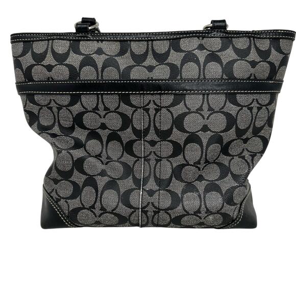 Vintage Coach Chelsea Heritage Tote - GREY Black Blue - Picture 10 of 10